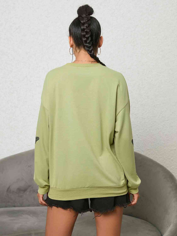 Butterfly Graphic Drop Shoulder Sweatshirt |1mrk.com