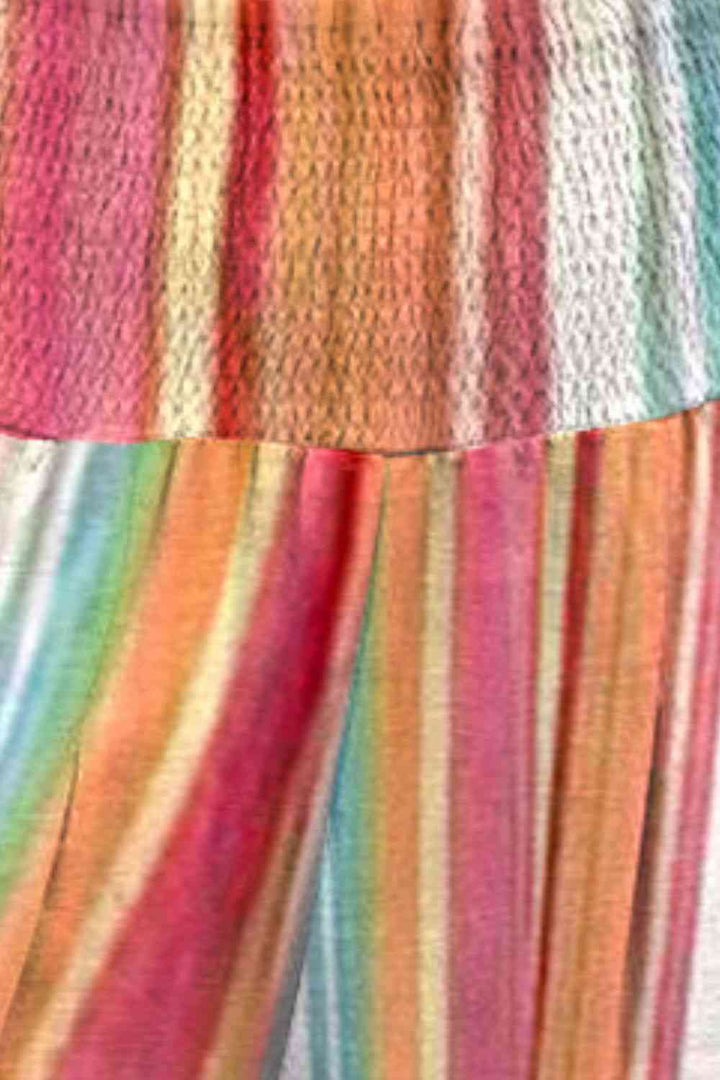 Striped Smocked Waist Pants with Pockets | 1mrk.com