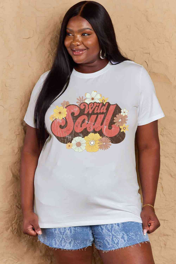 Simply Love Full Size WILD SOUL Graphic Cotton T-Shirt | 1mrk.com