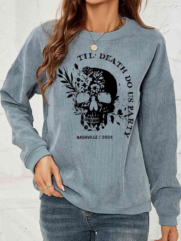 Skull Graphic Dropped Shoulder Sweatshirt |1mrk.com