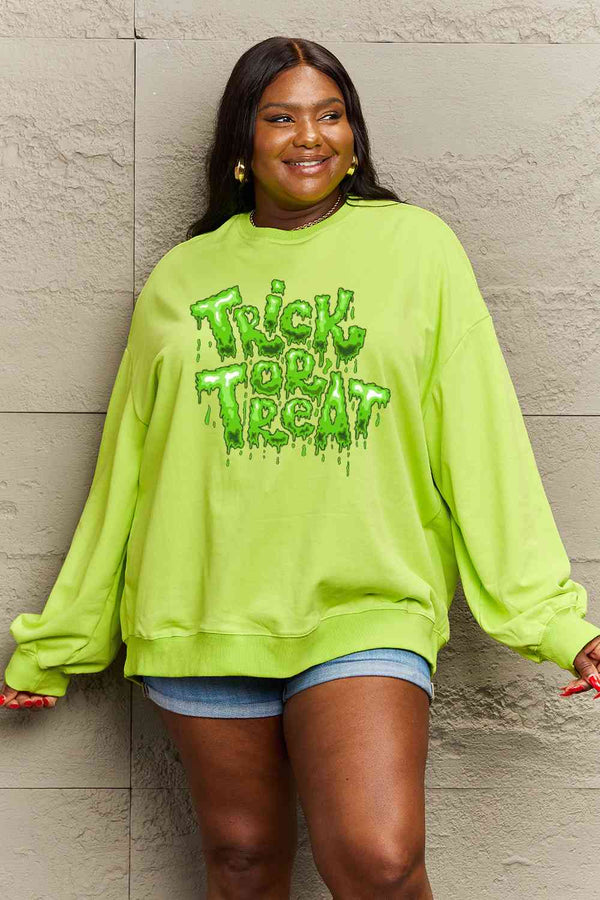 Simply Love Full Size TRICK OR TREAT Graphic Sweatshirt |1mrk.com