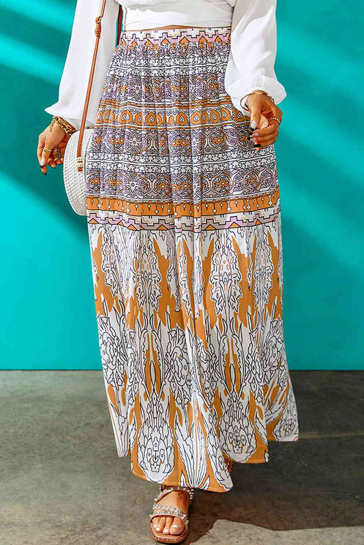 Printed A-Line Maxi Skirt |1mrk.com