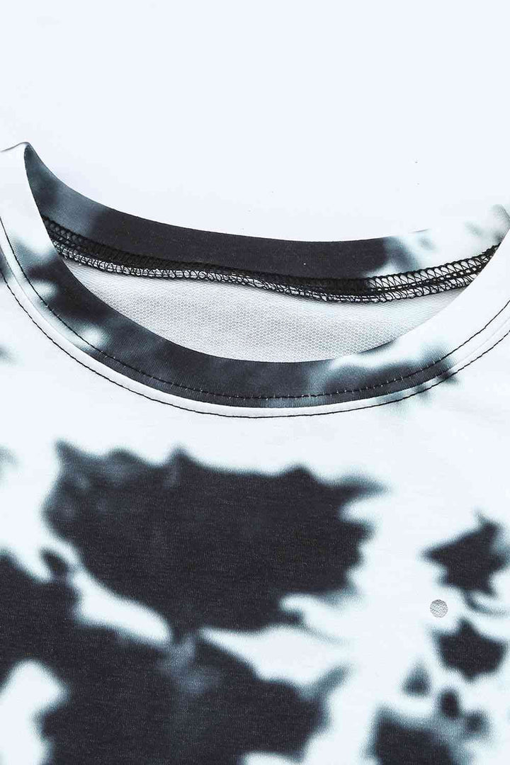 Tie-Dye Round Neck Short Sleeve Tunic Tee | 1mrk.com