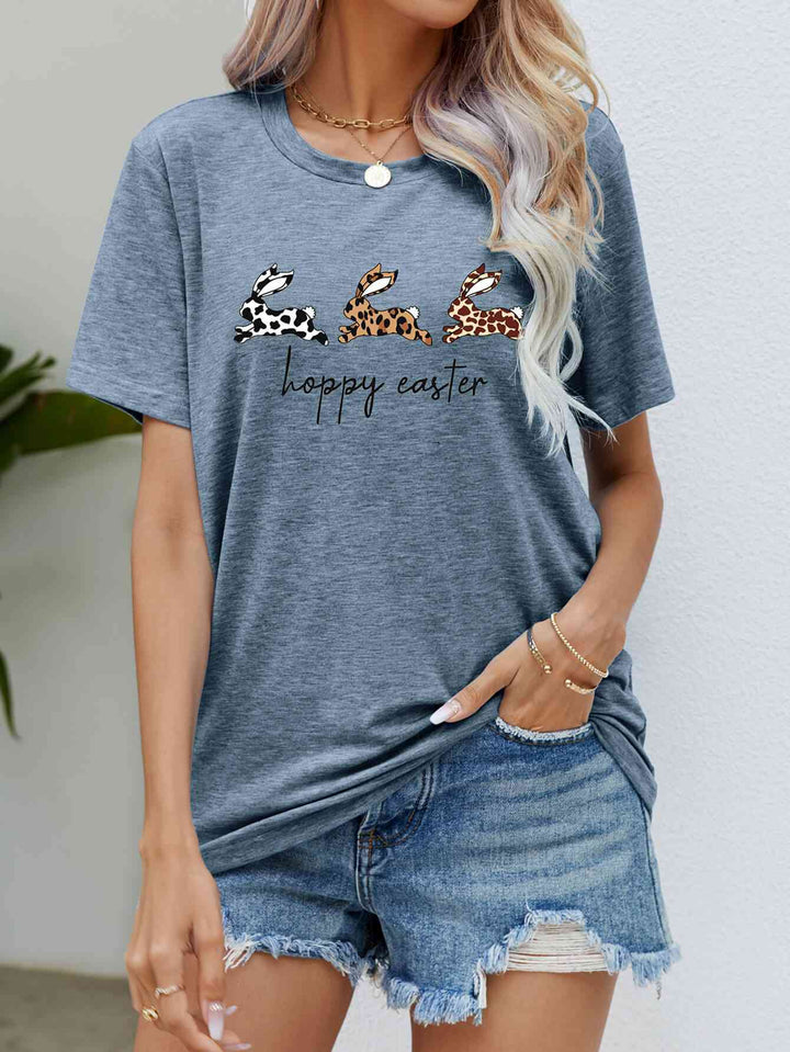 HOPPY EASTER Bunny Graphic Tee Shirt | 1mrk.com