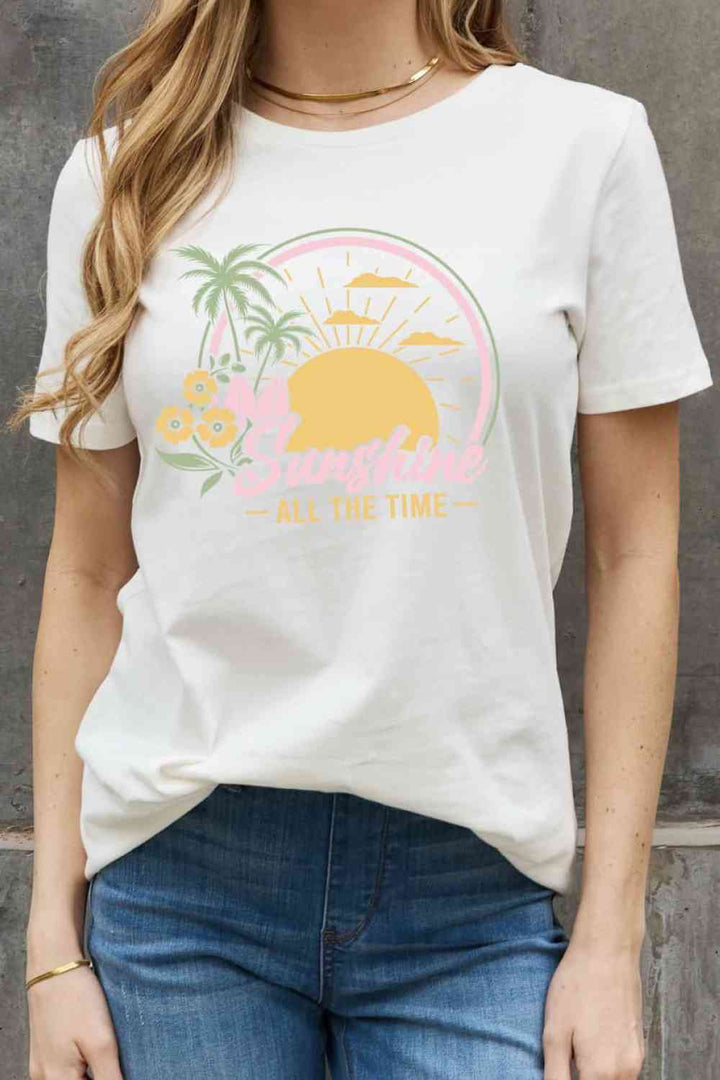 Simply Love Full Size SUNSHINE ALL THE TIME Graphic Cotton Tee | 1mrk.com