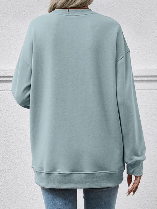 Round Neck Long Sleeve Sweatshirt | 1mrk.com