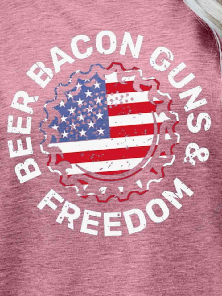 BEER BACON GUNS & FREEDOM US Flag Graphic Tee | 1mrk.com