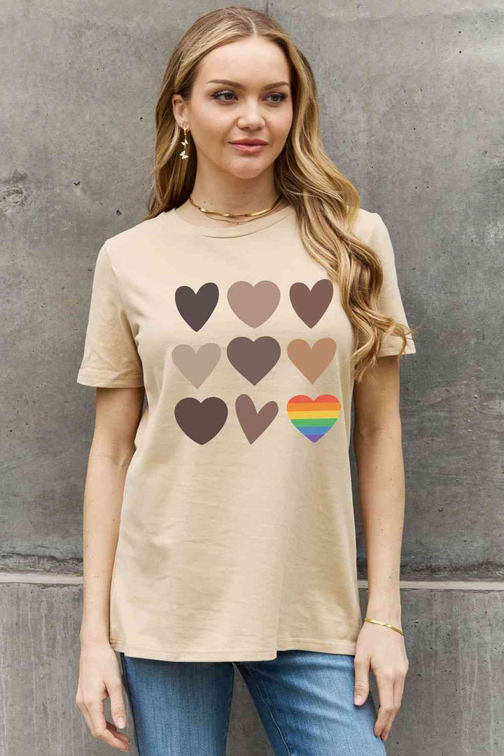 Simply Love Simply Love Full Size Heart Graphic Cotton Tee | 1mrk.com