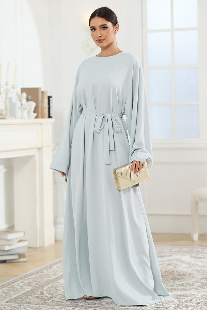 Round Neck Kimono Sleeve Tie Waist Dress | Trendsi