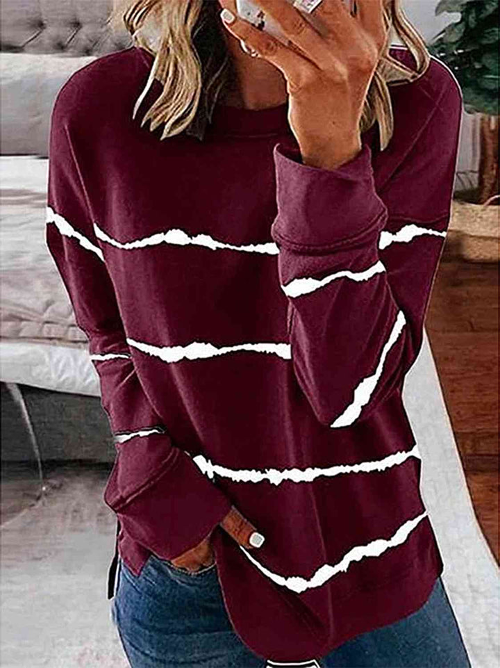 Striped Round Neck T-Shirt |1mrk.com