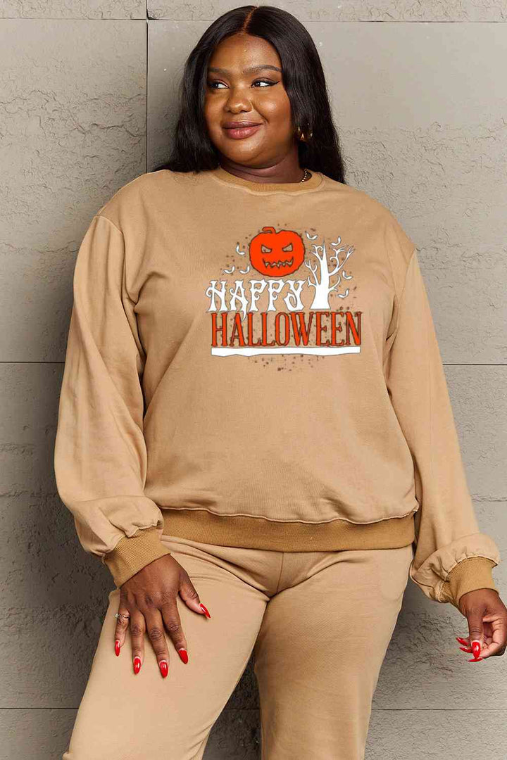 Simply Love Full Size HAPPY HALLOWEEN Graphic Sweatshirt |1mrk.com