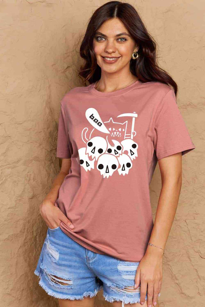 Simply Love Full Size Graphic BOO Cotton T-Shirt | 1mrk.com