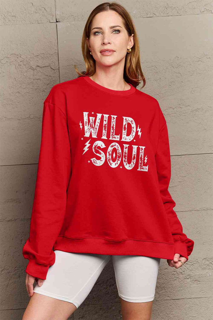 Simply Love Full Size WILD SOUL Graphic Sweatshirt |1mrk.com