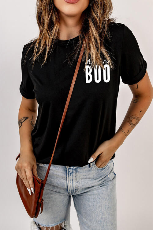 BOO Round Neck Short Sleeve T-Shirt | 1mrk.com