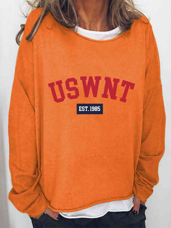 USWNT Round Neck Long Sleeve Sweatshirt |1mrk.com