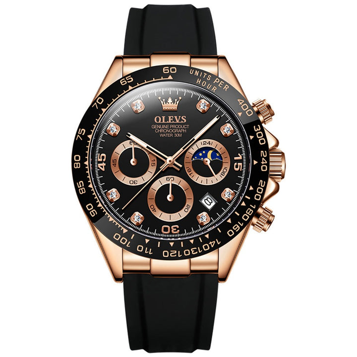OLEVS 2875 Quartz Watches Men Wrist Luxury strap Blue Leather OLEVS