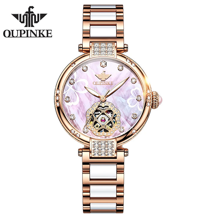 Fashion Luxury Brand Skeleton Sapphire Crystal Ladies Watch 3183 |1mrk.com