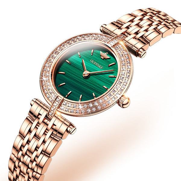 Oupinke 3191 wristwatch Women Linked Diamond Rose New Hot Quartz | 1mrk.com