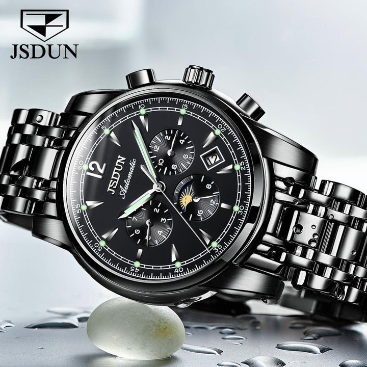 JSDUN 8750 Wristwatch Waterproof Men Automatic Mechanical Chronograph JSDUN