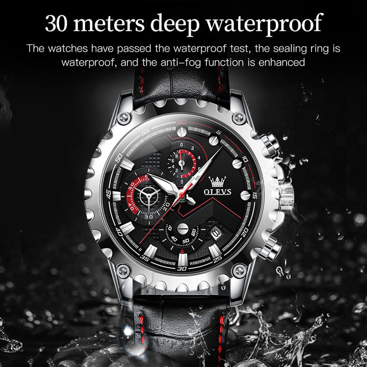 Watches OLEVS 287123 Top Brand men luxury leather sports Stainless Steel Waterproof | 1mrk.com