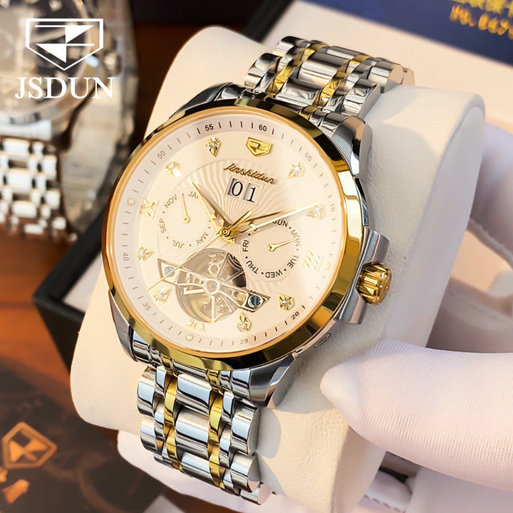 Watches JSDUN 8911 male luxury mechanical brands stainless steel JSDUN