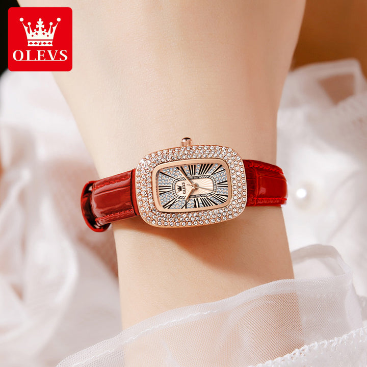 OLEVS 9940 Wrist Watch Luxury Rose Gold Watch Ladies Quartz Diamond OLEVS
