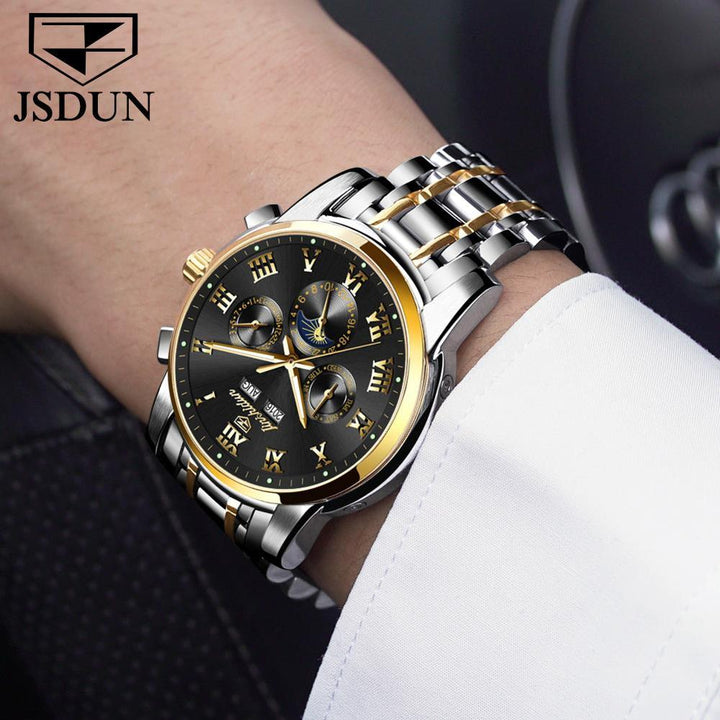 Watches JSDUN 8718 Men Top Luxury Brand Business Stainless Steel JSDUN