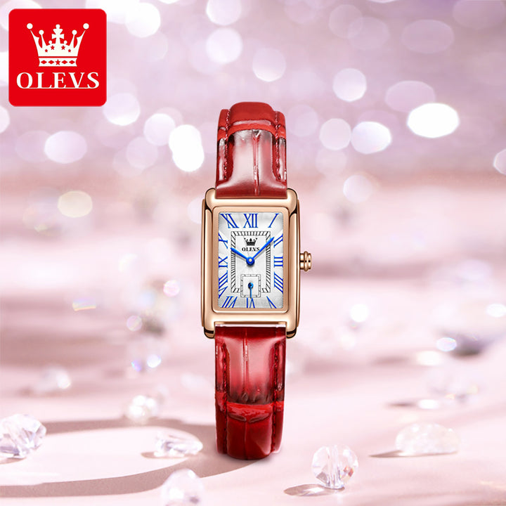Watches Olevs 6625 Women alloy Luxury Square Leather Strap | 1mrk.com