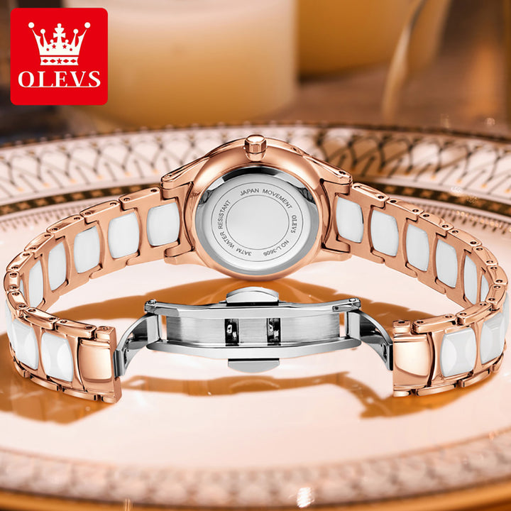 Watches OLEVS 3606 Luxury Brand Sport Quartz Ladies Ceramics Bracelet OLEVS