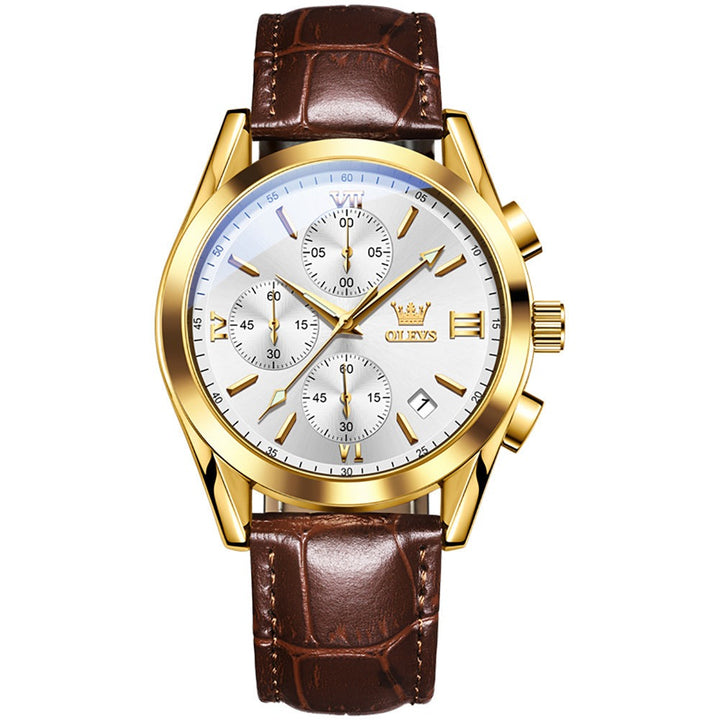 Watches OLEVS 287123 Top Brand men luxury leather sports Stainless Steel Waterproof OLEVS