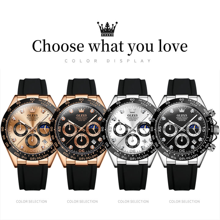 OLEVS 2875 Watches Strap Quartz New Mens Chronograph Luxury Sports | 1mrk.com