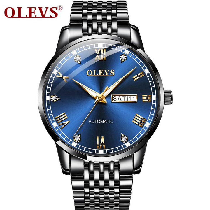 OLEVS 6602 Classic Date Mechanical Watch Men Stainless Steel Band | 1mrk.com