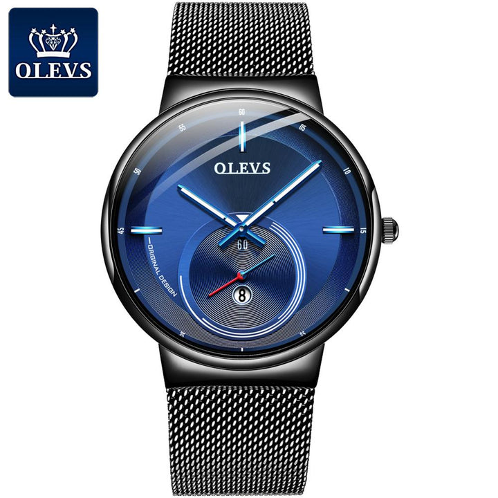 OLEVS Auto Date Luxury Brand Men Fashion Casual Quartz Watch Mesh Band | 1mrk.com