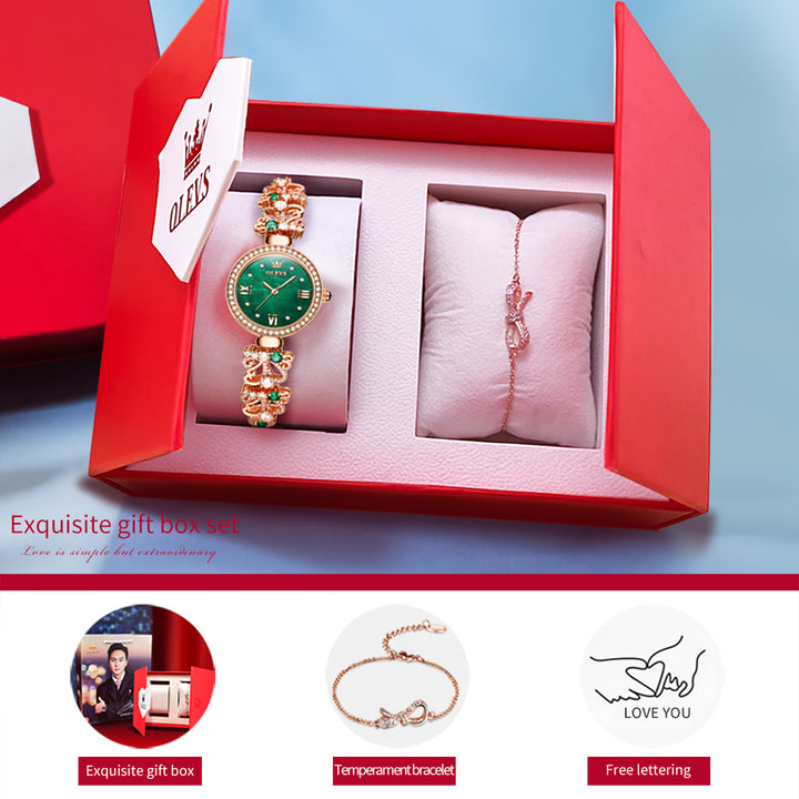 OLEVS 9958 Watch Set Women Luxury Rose Gold Quartz  Brand Jewelry Watches | 1mrk.com