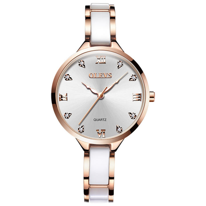 OLEVS 5872 Quartz Watch For Women Steel Belt Clock Gift Wristwatch OLEVS