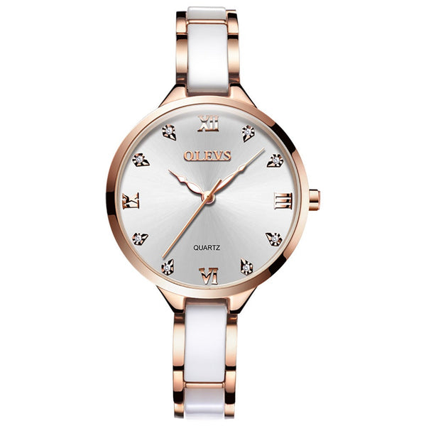 OLEVS 5872 Quartz Watch For Women Steel Belt Clock Gift Wristwatch | 1mrk.com