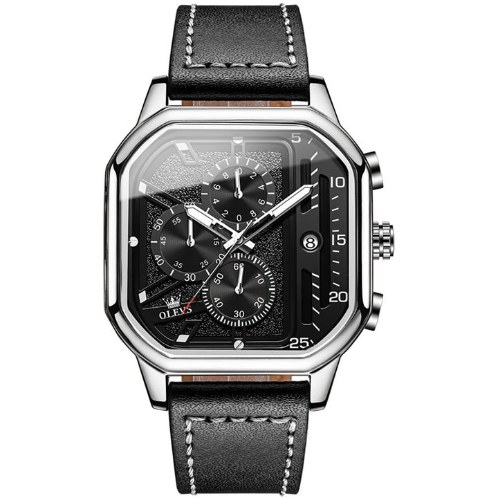 WATCHES OLEVS 9950 Men Square quartz Watch For Men Genuine Leather | 1mrk.com
