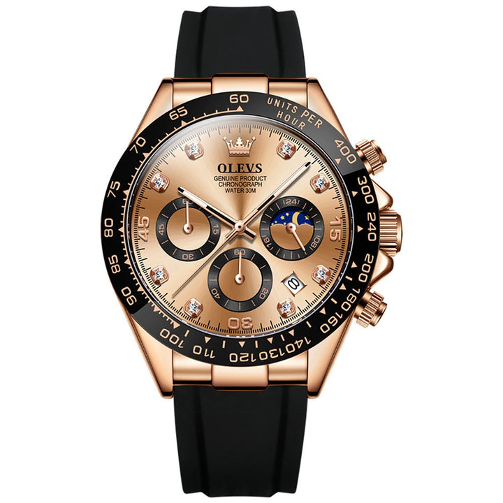 OLEVS 2875 Quartz Watches Men Wrist Luxury strap Blue Leather Waterproof OLEVS