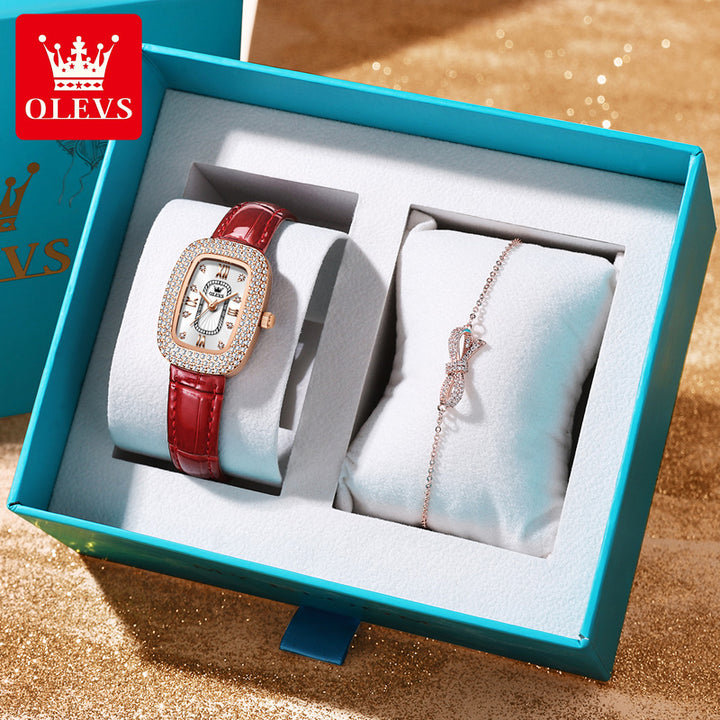 OLEVS 9940 Wrist Watch Luxury Rose Gold Watch Ladies Quartz Diamond | 1mrk.com