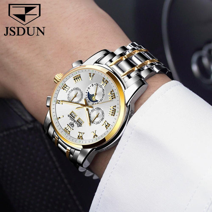 Watches JSDUN 8718 Men Top Luxury Brand Business Stainless Steel JSDUN