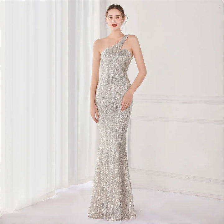 new sexy dress sleeveless one-shouldered Queen |1mrk.com