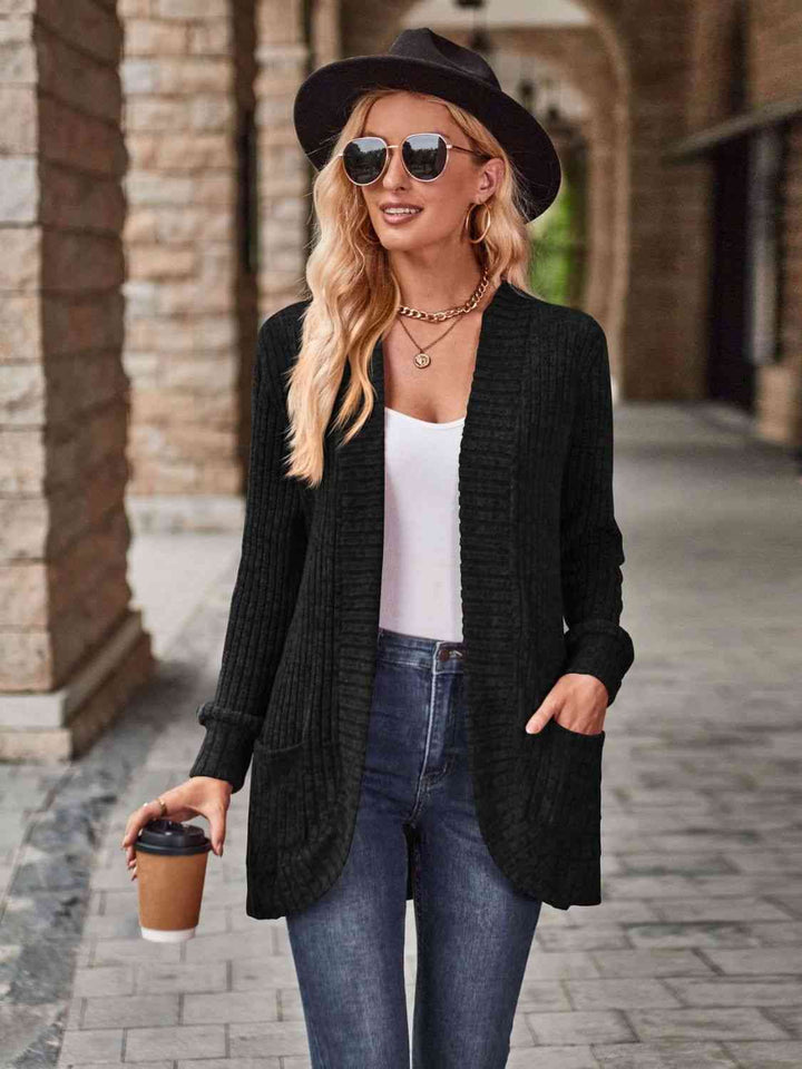 Open Front Cardigan with Pockets |1mrk.com