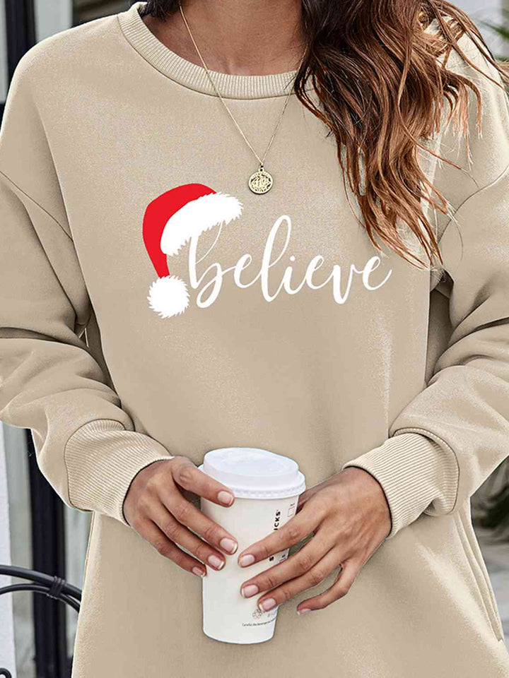 BELIEVE Graphic Tunic Sweatshirt |1mrk.com