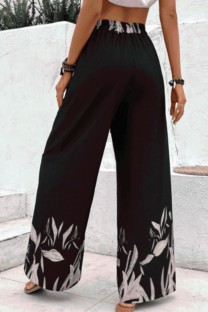 Drawstring High Waist Relax Fit Long Pants | 1mrk.com