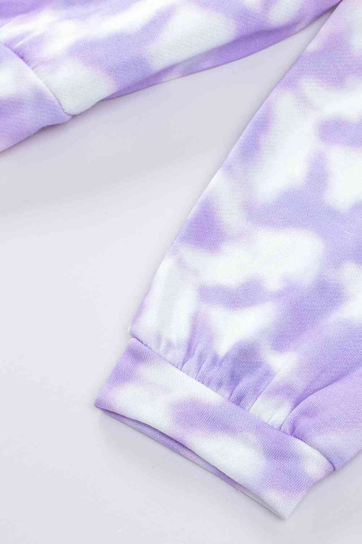 Tie-Dye Drop Shoulder Round Neck Sweatshirt |1mrk.com