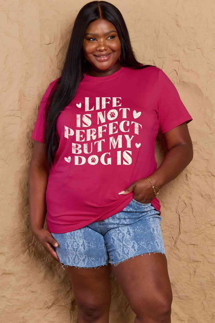 Simply Love Full Size Dog Slogan Graphic Cotton T-Shirt | 1mrk.com