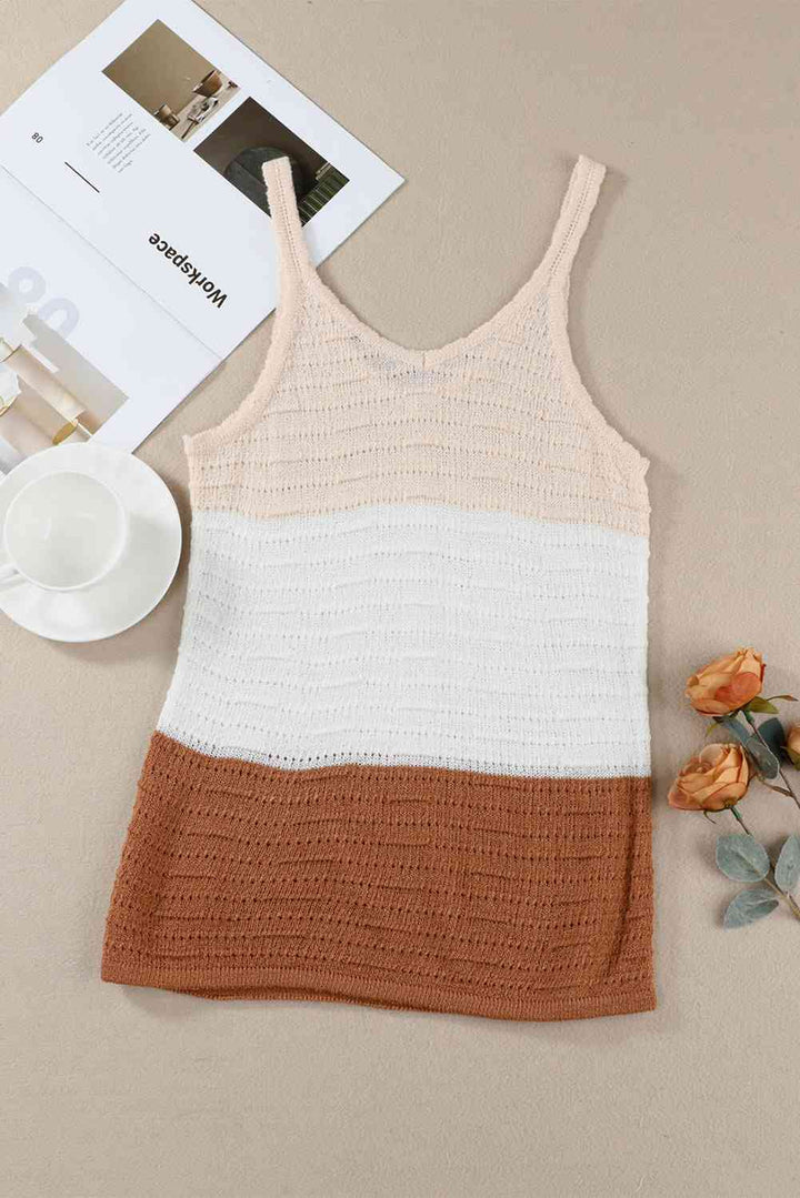 Color Block Round Neck Tank | 1mrk.com