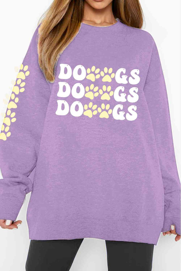 Simply Love Simply Love Full Size Round Neck Dropped Shoulder DOGS Graphic Sweatshirt |1mrk.com