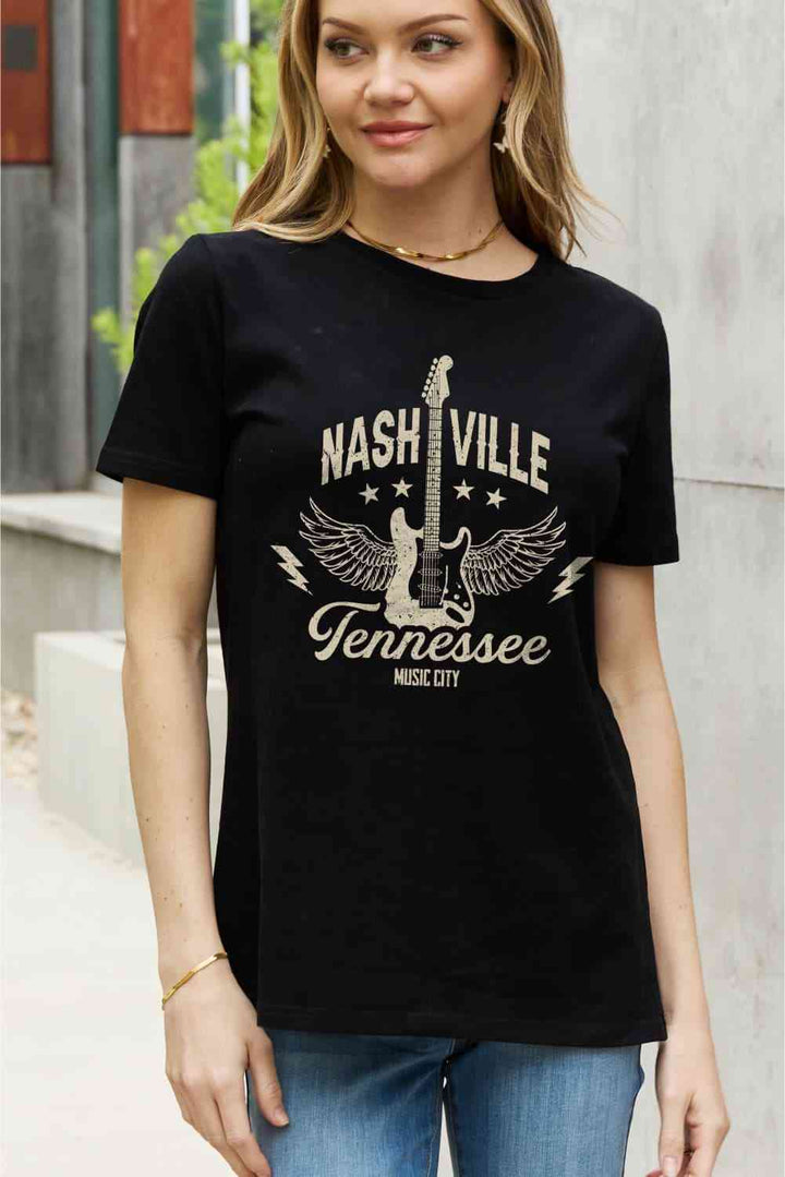Simply Love Simply Love Full Size NASHVILLE TENNESSEE MUSIC CITY Graphic Cotton Tee | 1mrk.com