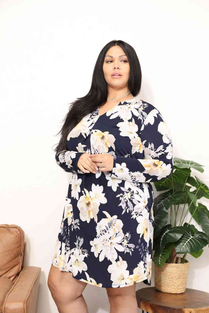 Sew In Love  Full Size Flower Print Shirt Dress | 1mrk.com